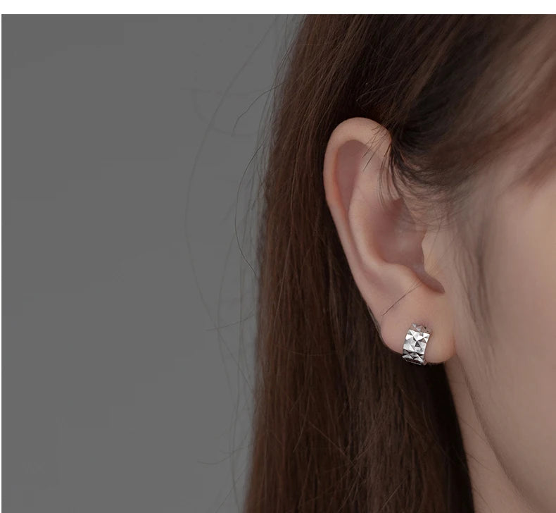 TrustDavis Real 925 Sterling Silver 2022 Hoop Fashion Cool Charm Hoop Earrings For Women Men Simple Fine Jewelry Gift DG0003