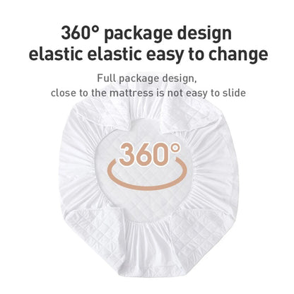 Waterproof Throw Mattress Cover Bed Fitted Sheet Mattress Protector Single/Double/140/160 Muti Size  Gray/White - BeeTrendyShop.COM