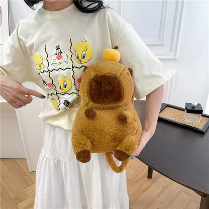 Cute Soft Plush Capybara Backpack Girl Fashionable Crossbody Bag for Women Kawaii Shoulder Bag for Children Gifts for Girlfriend - BeeTrendyShop.COM