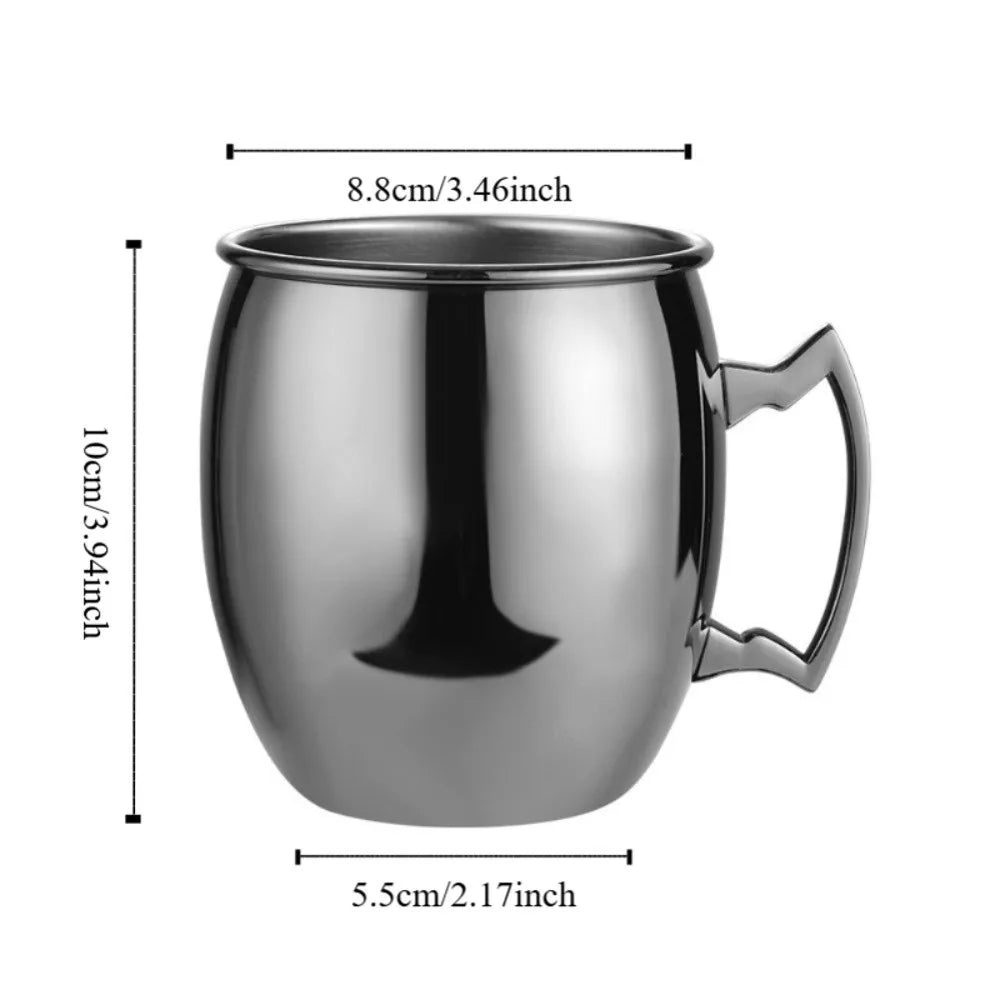Drinkware Stainless Steel Moscow Mule Mug Fall-resistant Durable Beer Cup with Handle Cocktail Wine Cup Pub
