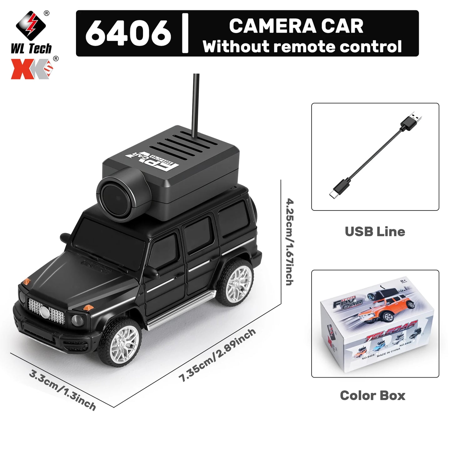 WLtoys 1/64 Mini RC Car with 720P FPV Camera – WiFi APP & 2.4G Remote Control (6405/6406)