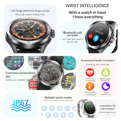 S4 Ultra Outdoor Sport Smartwatch – AMOLED HD, NFC, GPS, Heart Rate, Bluetooth Call