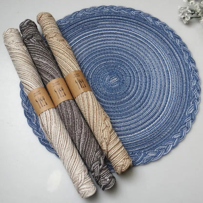 Round Braided Placemats 38cm – Woven Washable Non-Slip Table Mats for Dining | Set of 4