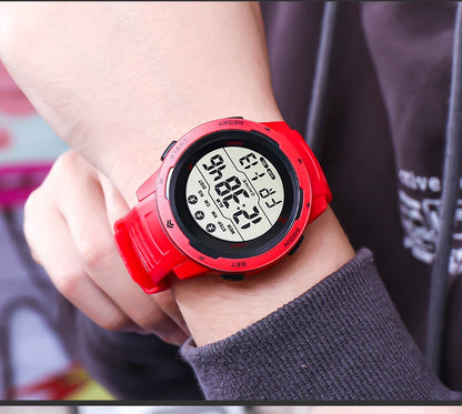 Digital Watches Men Men Numbers Sport Watch 5ATM Waterproof Back Light Round Screen Digital Multifunction Alarm Swimming - BeeTrendyShop.COM