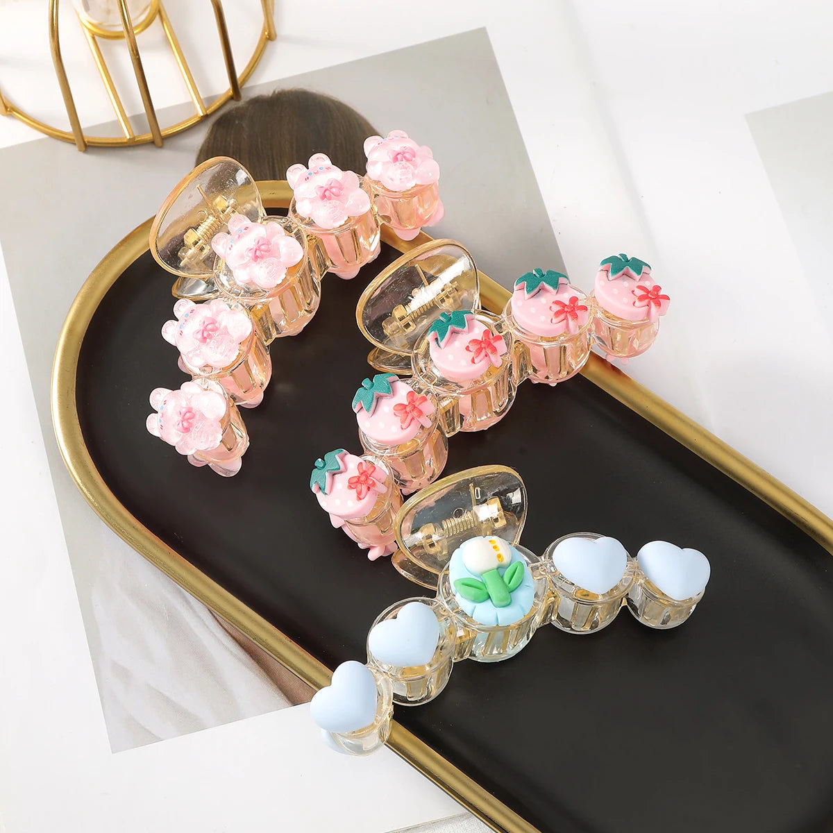 Sweet Flower Hair Claw Clip – Cute Ponytail Hairpin for Women