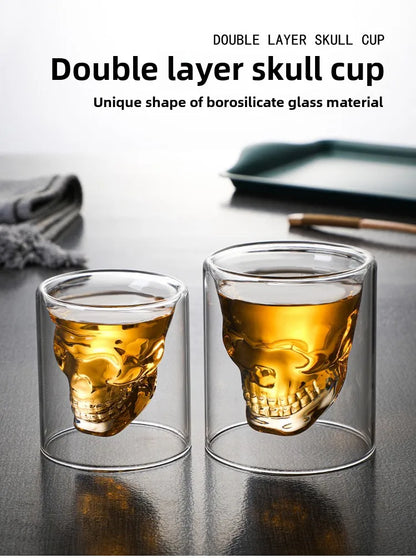 Crystal Double Bottom Wine & Cocktail Glass – Whiskey Beer Coffee Mug Cup
