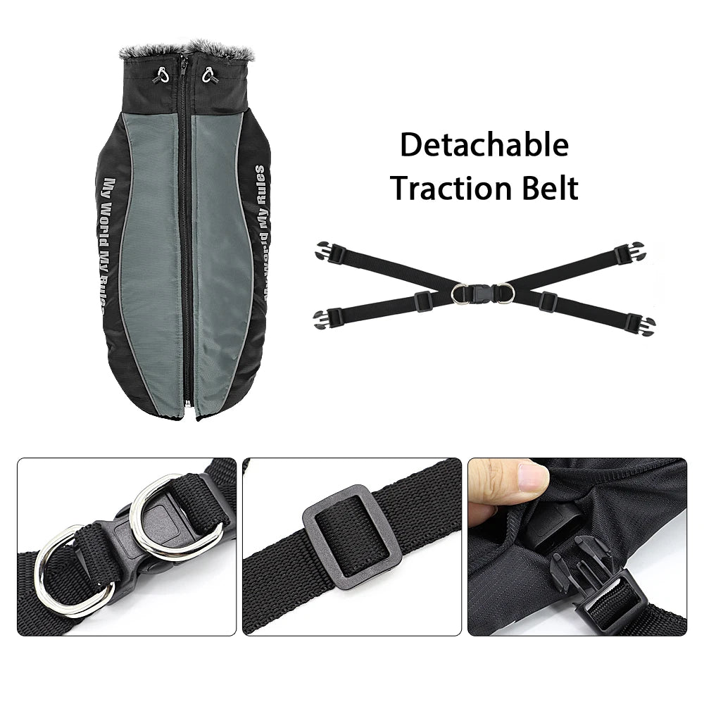 All-Weather Harness Dog Coat - Waterproof Winter Vest for Large Breeds - BeeTrendyShop.COM