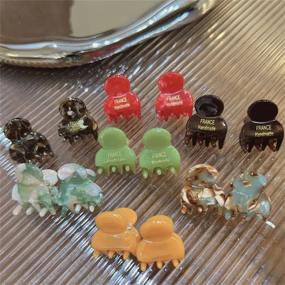 Mini 2cm Acetate Hair Claw Side Pins – Cute Hairpin Set for Girls & Women (2Pcs)