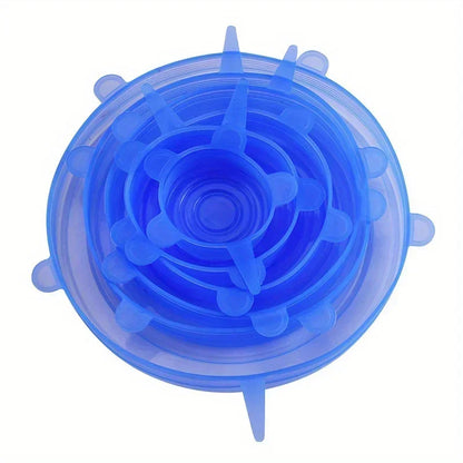 6-Piece Silicone Stretch Lids – Reusable Food Saving Covers for Fruits & Vegetables