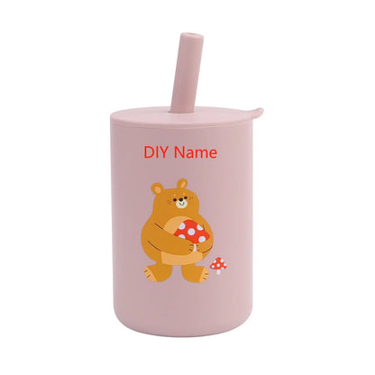 Baby Feeding Straw Cup – Anti-Hot Leakproof Silicone Toddler Water Bottle