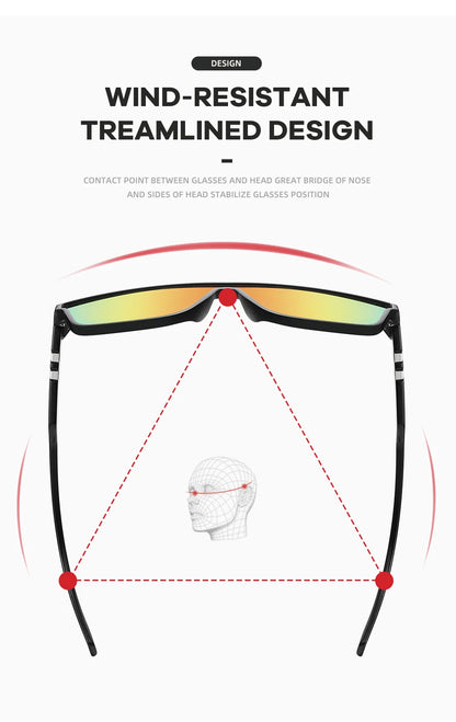 Fishing Sunglasses – UV400 Square Outdoor Sport Driving Shades for Men & Women