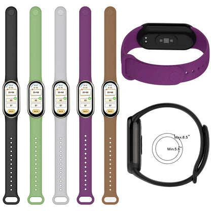 Silicone Sport Watchband for Xiaomi Mi Band 8 & 9 NFC – Waterproof Replacement Strap