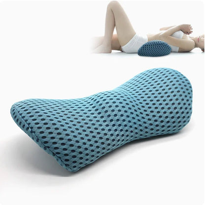 Breathable Memory Foam Lumbar Support Cushion – Car Seat, Bed & Office Waist Pillow