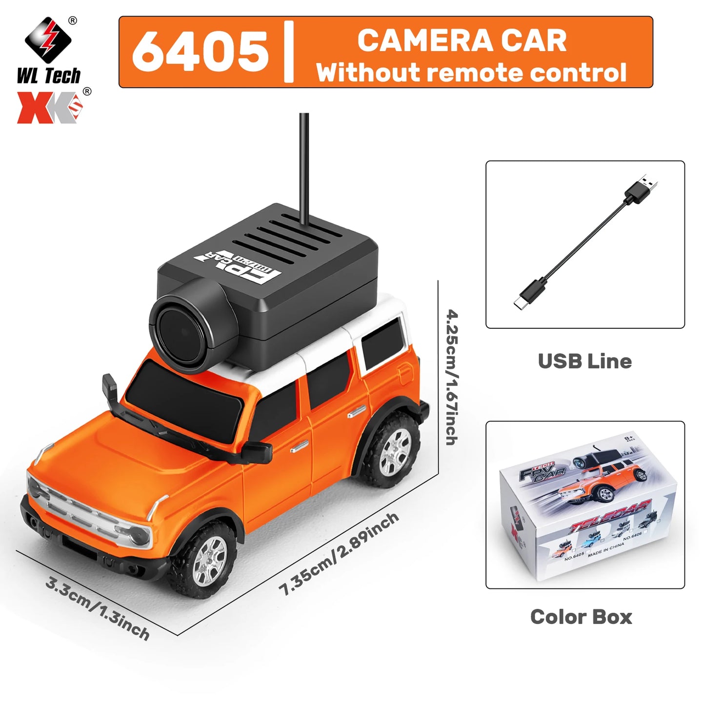 WLtoys 1/64 Mini RC Car with 720P FPV Camera – WiFi APP & 2.4G Remote Control (6405/6406)
