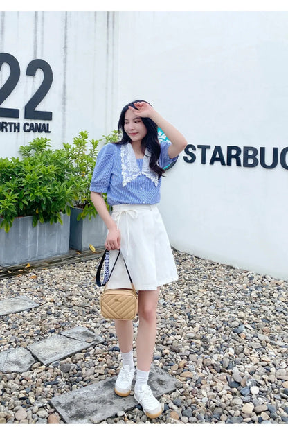 High quality women's PU rolling strip camera bag shoulder bag mobile phone bag casual crossbody bag - BeeTrendyShop.COM