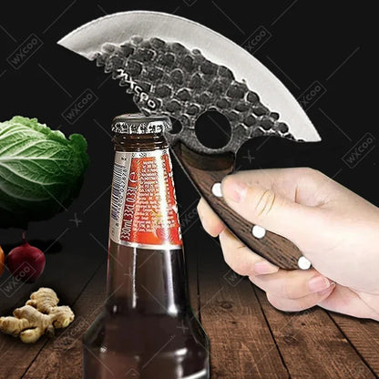 Handmade Forged Kitchen Knife Set – Multifunctional Chef Knives with Bottle Opener