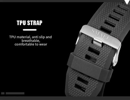 Men's Digital Sport Watch – 50M Waterproof, LED, Stopwatch, Military Tactical Wristwatch
