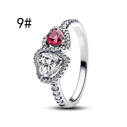 925 Sterling Silver Pink Bow Zircon Jewelry Set – Ring, Earrings, Bracelet & Necklace