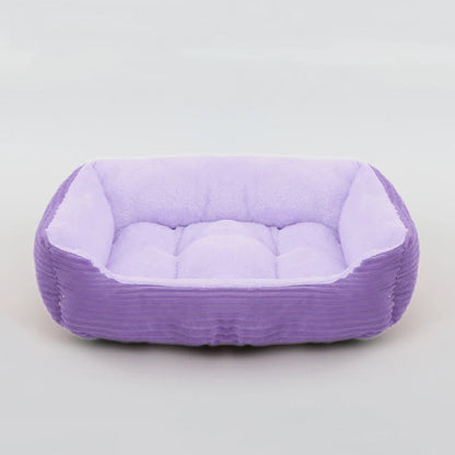 Plush Square Pet Bed - Calming Sofa Cushion for Cats & Small/Medium Dogs - BeeTrendyShop.COM