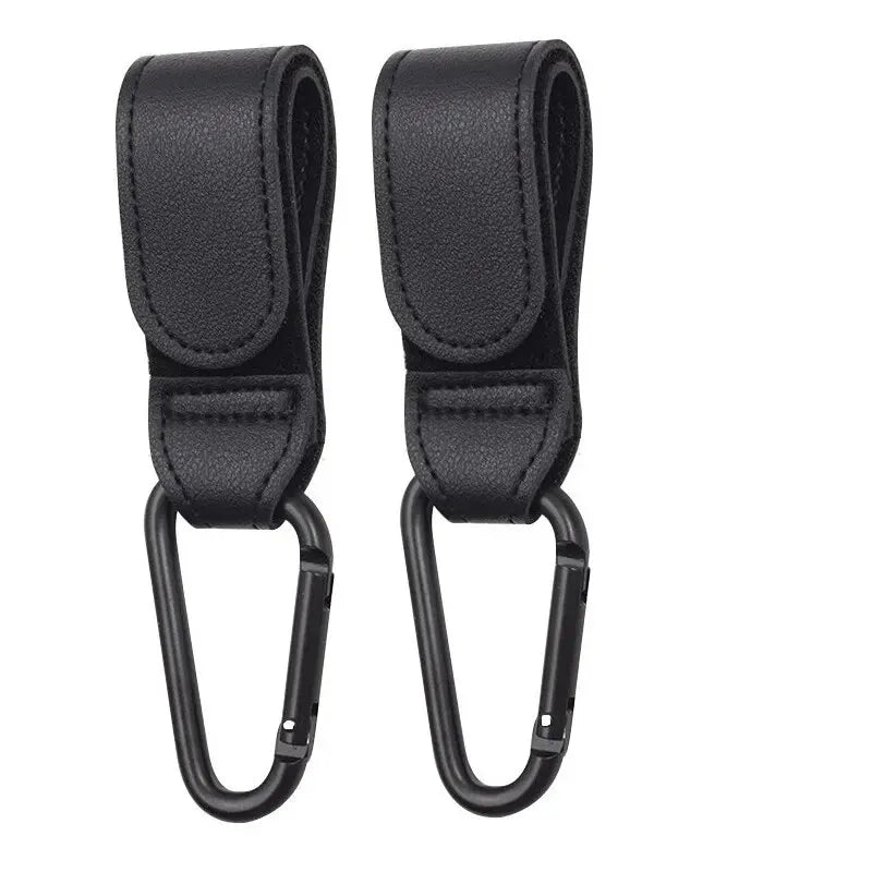 2Pcs Leather Cart Hooks Baby Stroller Hook