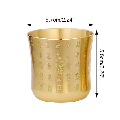 Brass Antique Tea Cup – Chinese Vintage Teacup for Home Office Bar Decor