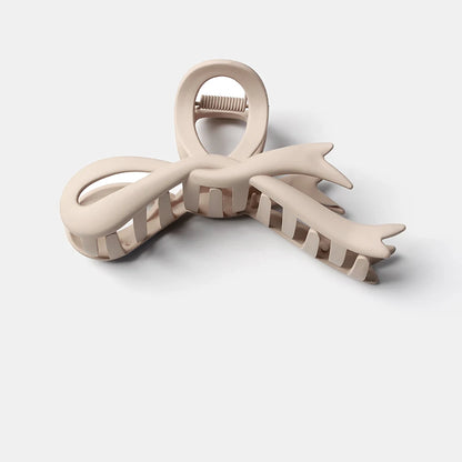 Matte Ribbon Bow Hair Claw Clip – Vintage Shark Ponytail Barrette for Women