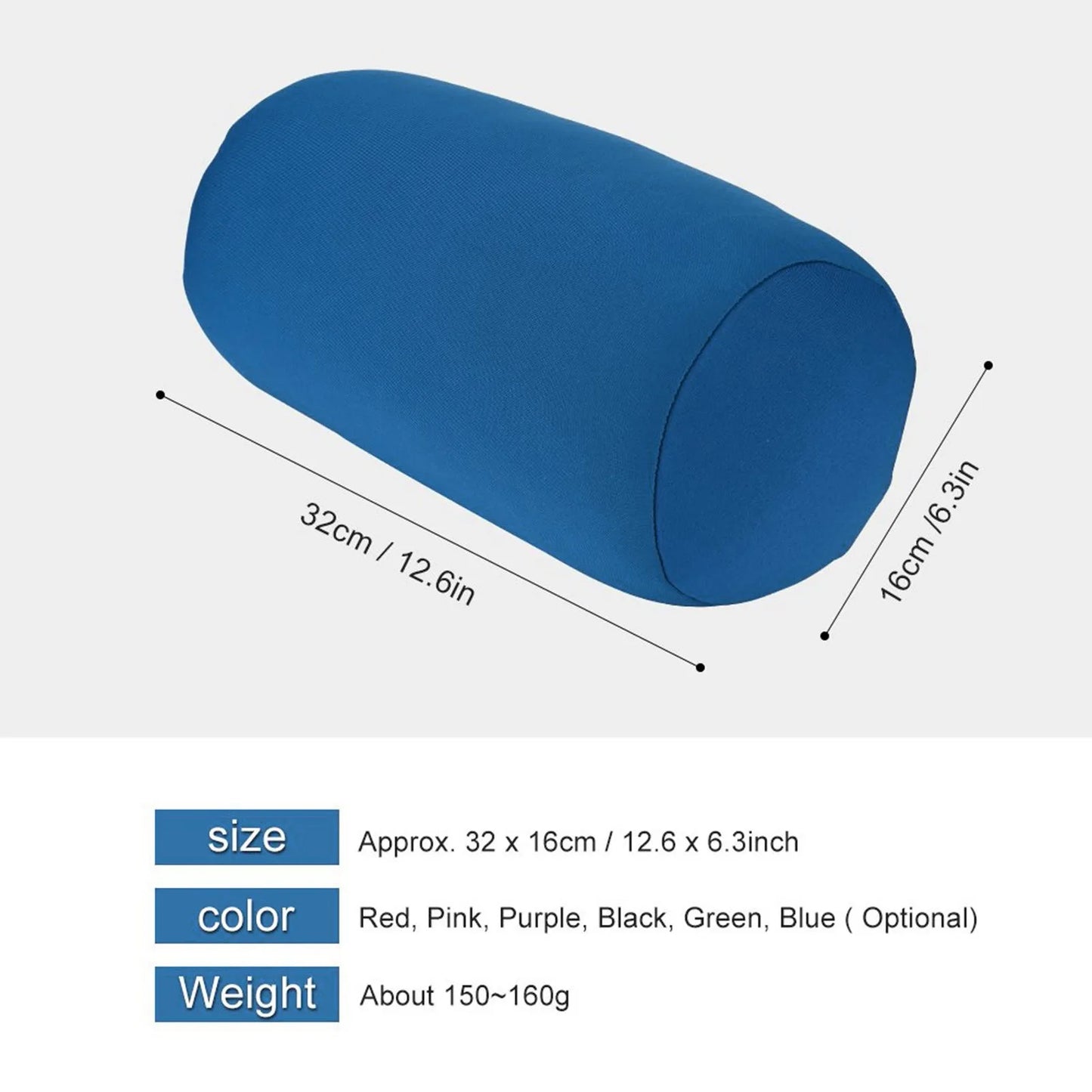 Cylindrical Neck Roll Pillow 30x16cm – Soft Washable Bolster for Bedroom, Travel & Neck Support
