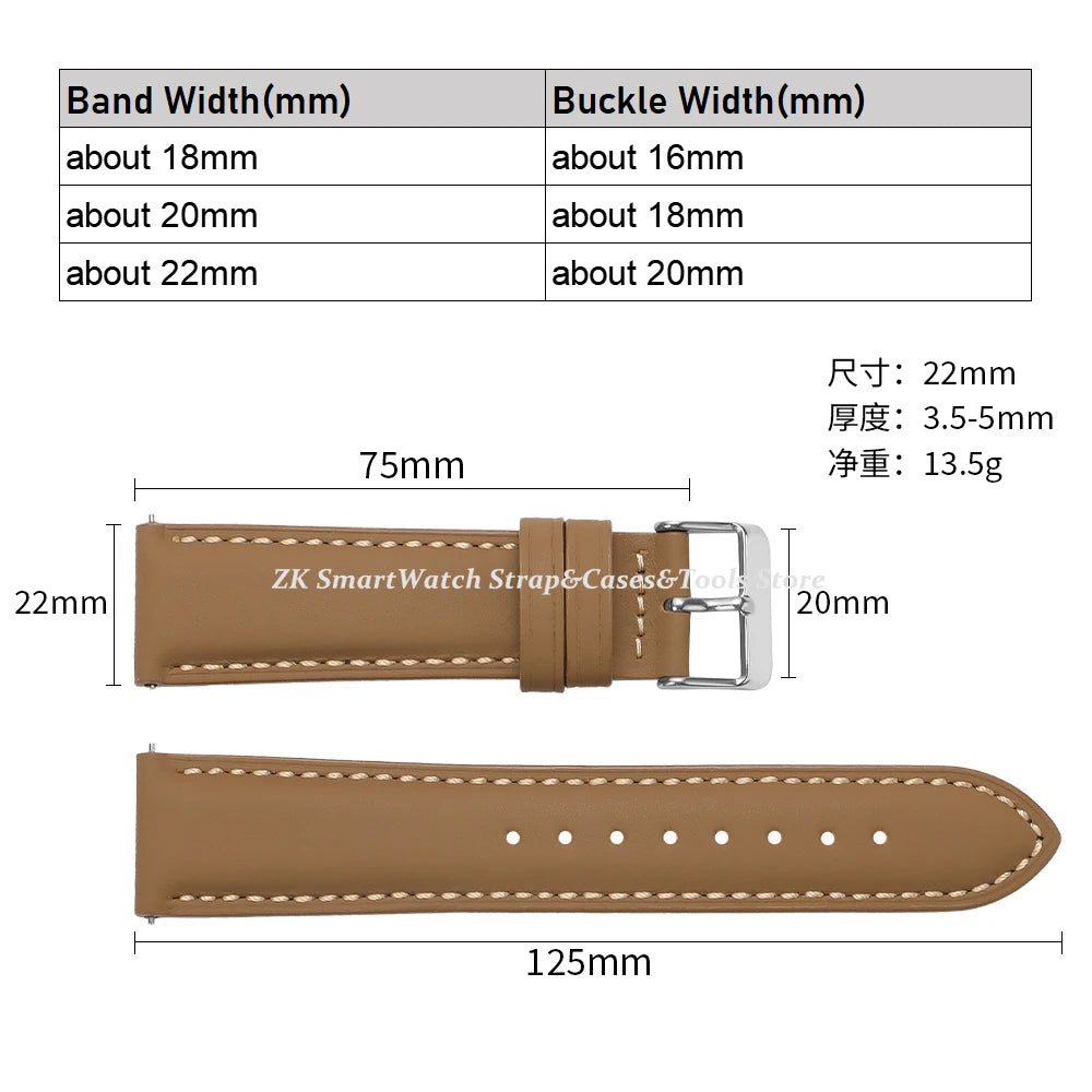 Quick Release Watch Band for Men Women Watchband Retro Cowhide Watch Strap Replacement Belt 18mm 20mm 22mm Vintage Brown Straps - BeeTrendyShop.COM