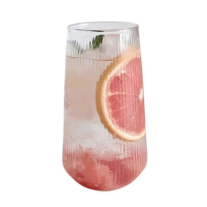 500ML Stripe Glass Cup – Wine Coffee Whiskey Beer Cocktail Drinking Glass