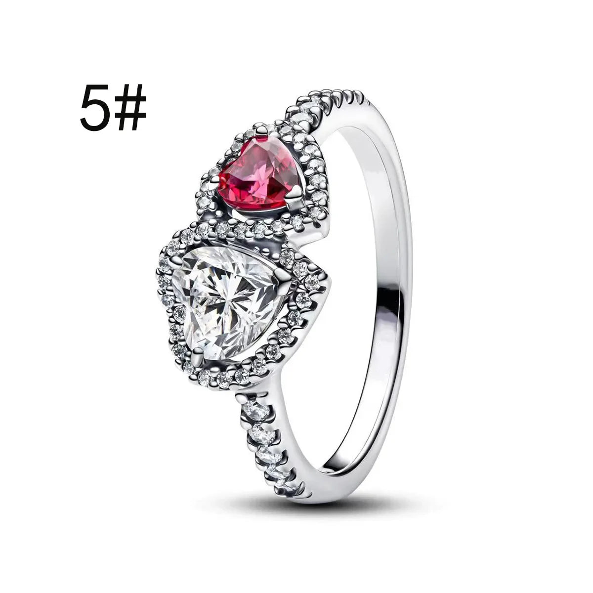 925 Sterling Silver Pink Bow Zircon Jewelry Set – Ring, Earrings, Bracelet & Necklace