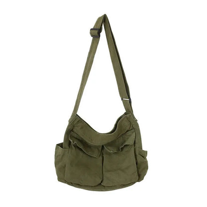 Green shoulder bag on a white background