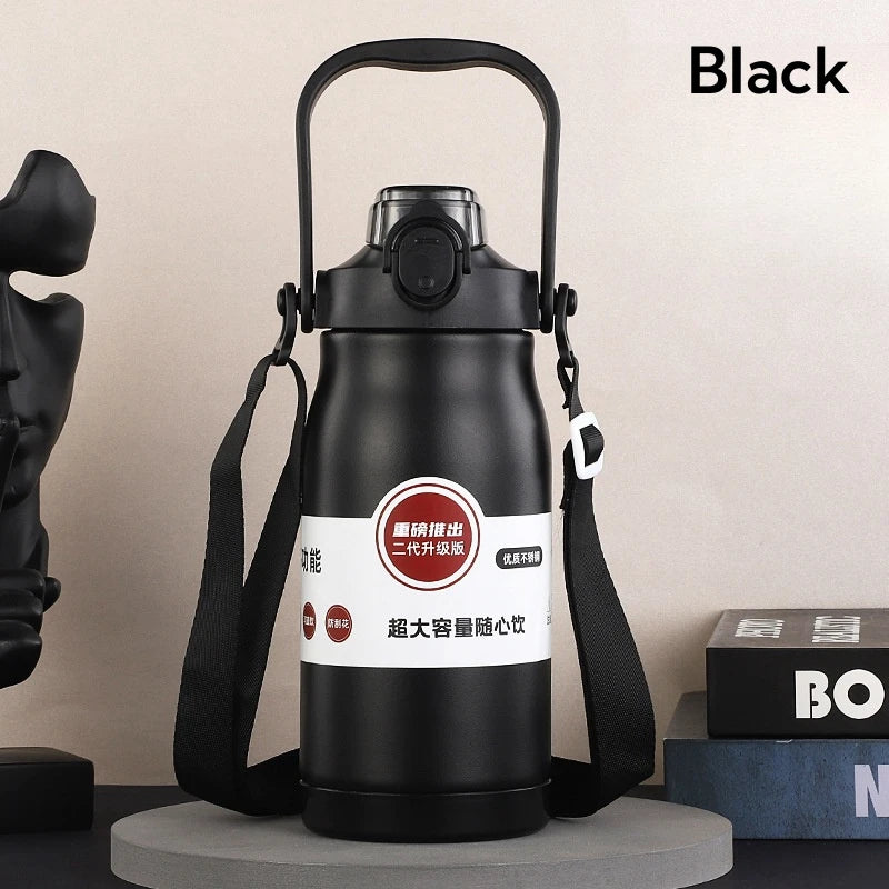 1000ML Stainless Steel Thermos Bottle with Straw – Large Capacity Sports Cup