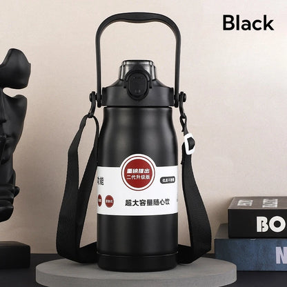 1000ML Stainless Steel Thermos Bottle with Straw – Large Capacity Sports Cup
