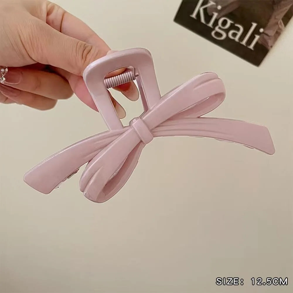 Large Bow Hair Claw Clip – Korean Acrylic Ponytail Barrette for Women