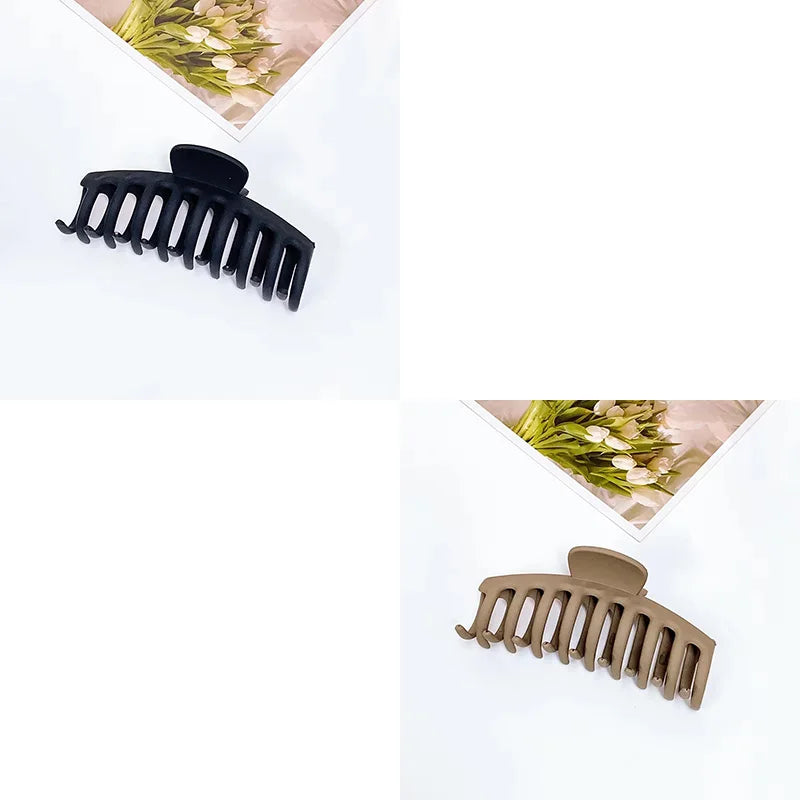 Large Geometric Hair Claw Clip Set – Cross Matte French Hairgrip for Women (1/2/4/6Pcs)