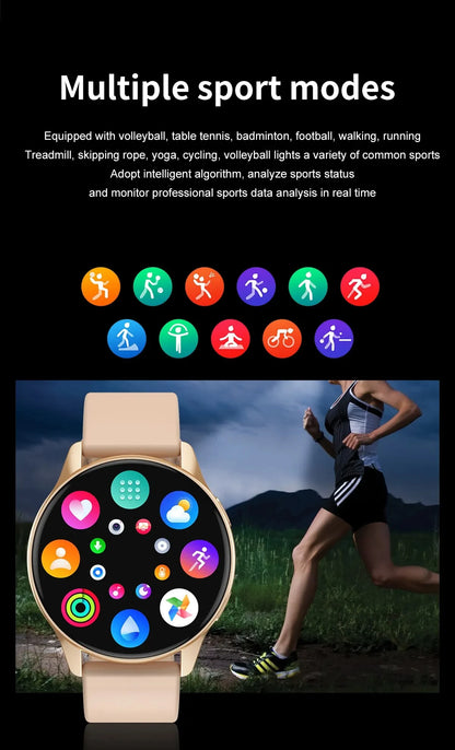 LIGE Smartwatch – Wireless Charging, Bluetooth Calls, Custom Watch Face, Fitness Tracker with Box