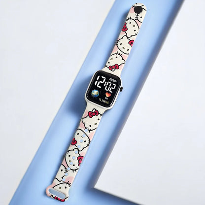 Children's Digital Watch – Stitch & Hello Kitty Design, Cute Electronic Watch for Girls & Boys