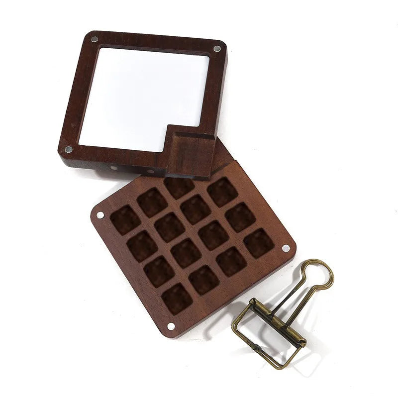 Empty Wooden Watercolor Palette Portable Mini Travel