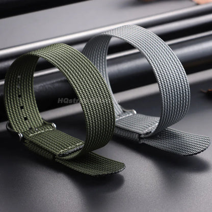 18mm 20mm 22mm Nylon Watch Band for Seiko Braided Canvas Strap Army Sport Men Bracelet Black Green Military Breathable WristBelt - BeeTrendyShop.COM