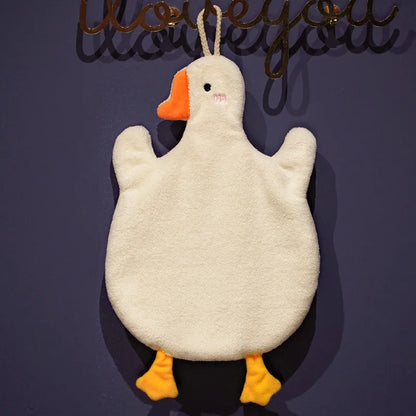 Cartoon Goose Hand Towel – Hanging Type, Super Absorbent & Quick-Dry