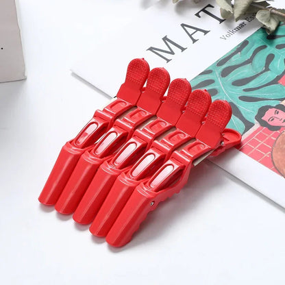 5Pcs Alligator Hair Clips – Plastic Barber Sectioning Clamps for Salon & Home