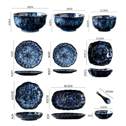 Creative Irregular Ceramic Tableware Set – Soup Bowl, Salad Bowl, Dessert & Fish Plate
