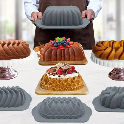 Silicone Bakeware Set – Non-Stick Flower & Assorted Shape Cake Molds for Muffins & Chocolates