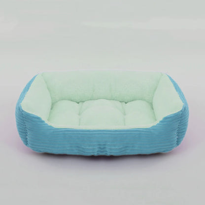 Plush Square Pet Bed - Calming Sofa Cushion for Cats & Small/Medium Dogs - BeeTrendyShop.COM