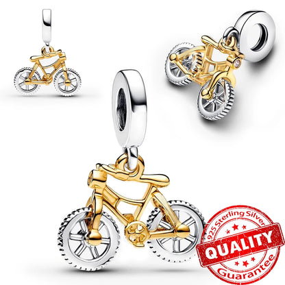925 Sterling Silver Sunflower & Lucky Stars Charm – Sun Moon Diamond DIY Jewelry