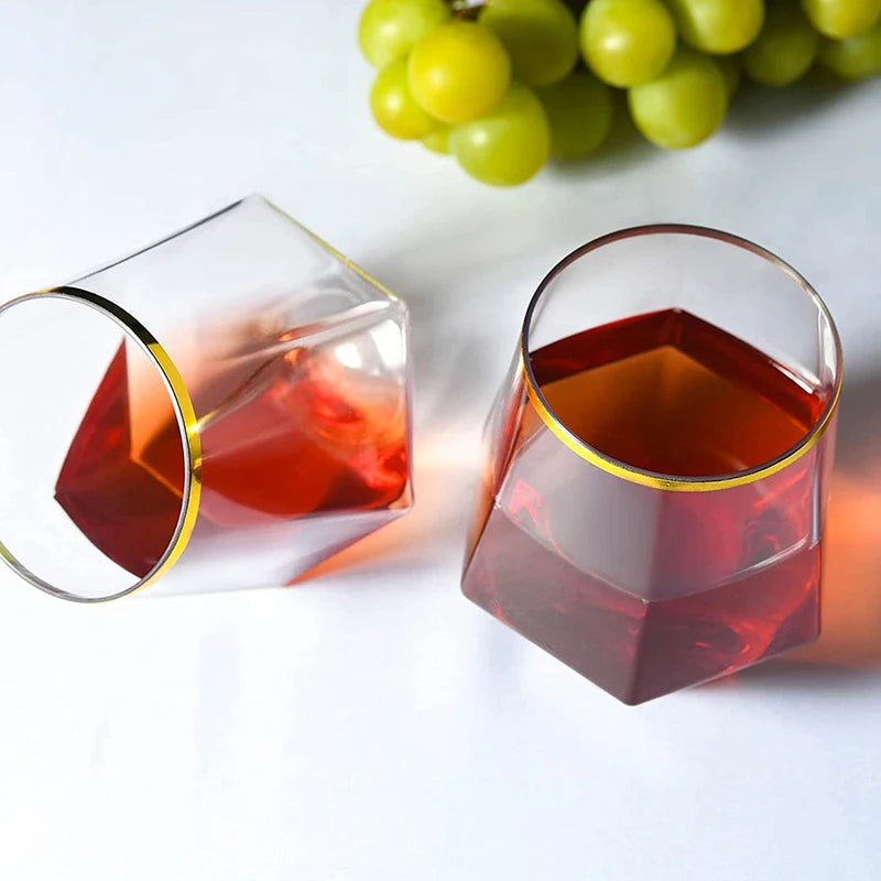 Diamond Clear Plastic Wine Glass – 360ml Party Cocktail Tumbler