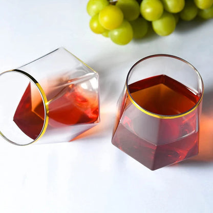 Diamond Clear Plastic Wine Glass – 360ml Party Cocktail Tumbler