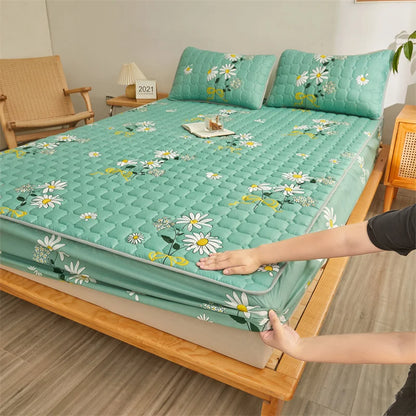 Couple Double Elastic Fitted Bed Sheet – Mattress Cover 140/160x200 Queen Size Bed Linen