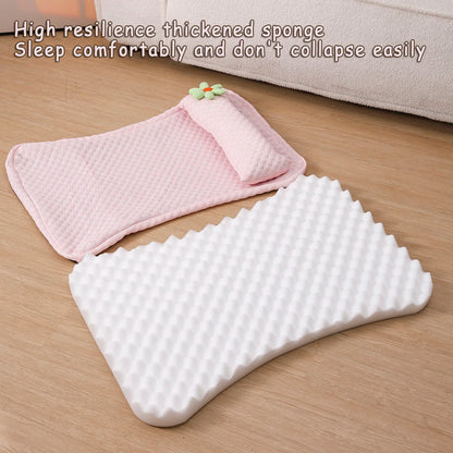 Summer Cooling Pet Bed - Ice Silk Mat with Pillow for Dogs & Cats - BeeTrendyShop.COM