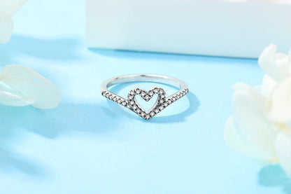 925 Sterling Silver Love Heart Crown Ring – Rose Gold Engagement Jewelry